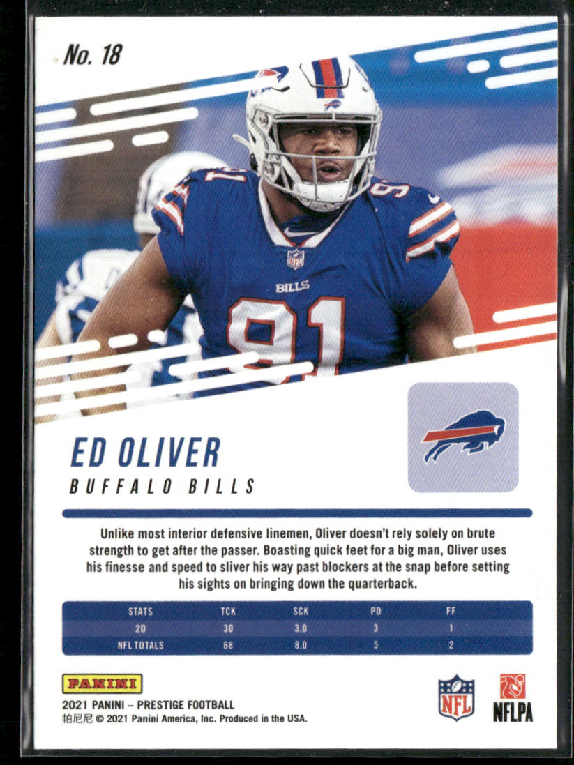 Ed Oliver 2021 Panini Prestige #18 Buffalo Bills