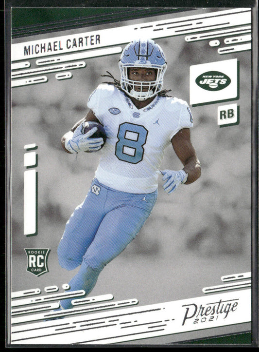 Michael Carter 2021 Panini Prestige #218 RC New York Jets