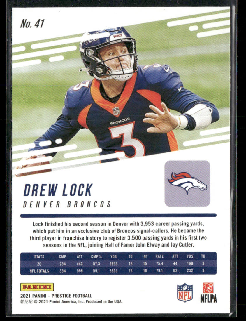 Drew Lock 2021 Panini Prestige #41 Denver Broncos