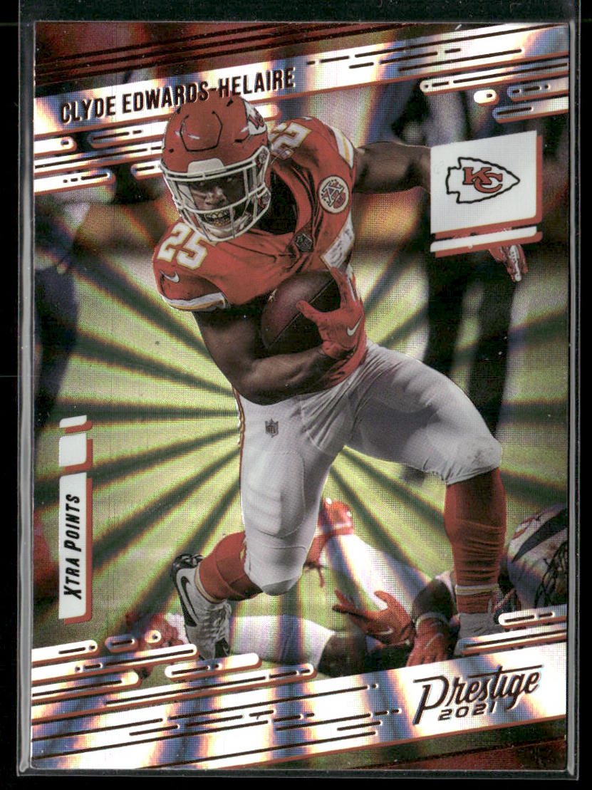 Clyde Edwards-Helaire 2021 Panini Prestige Xtra Points Sunburst #92 Chiefs