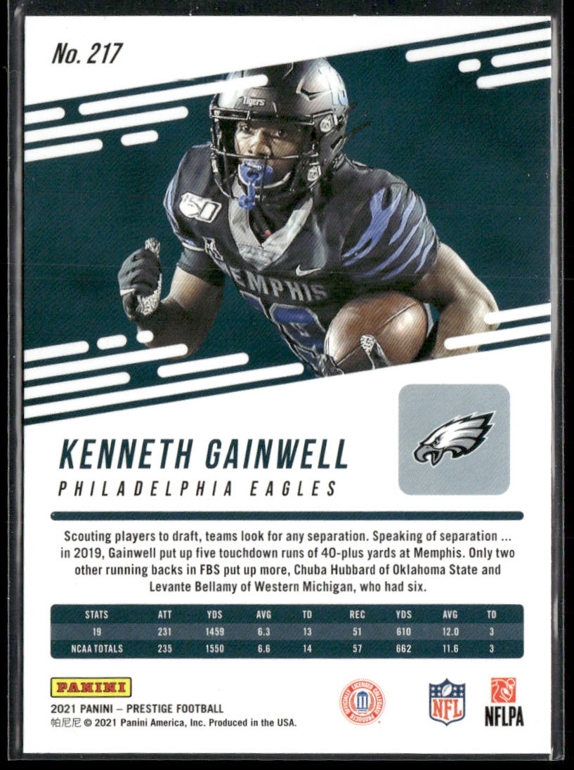 Kenneth Gainwell 2021 Panini Prestige #217 RC Philadelphia Eagles