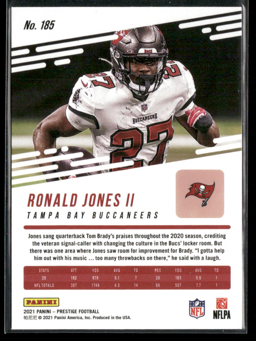 Ronald Jones II 2021 Panini Prestige Xtra Points Sunburst #185 Buccaneers