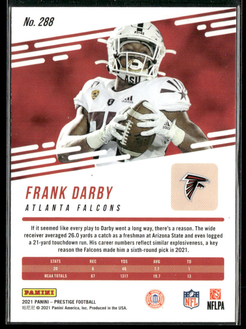 Frank Darby 2021 Panini Prestige #288 RC Atlanta Falcons