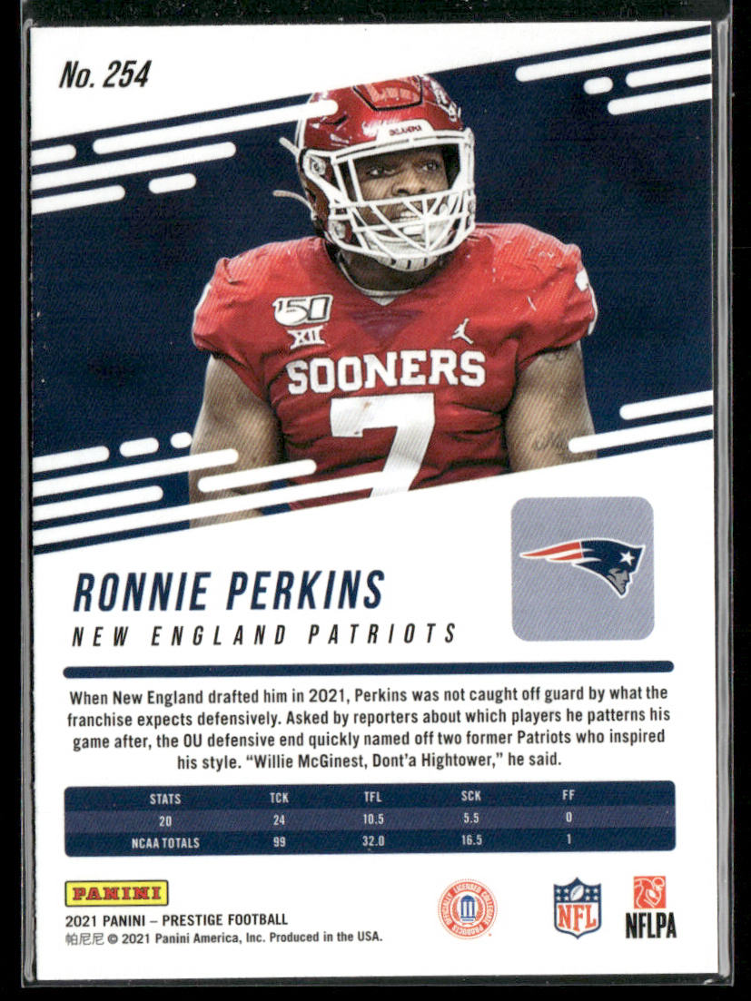 Ronnie Perkins 2021 Panini Prestige Xtra Points Astral #254 RC Patriots