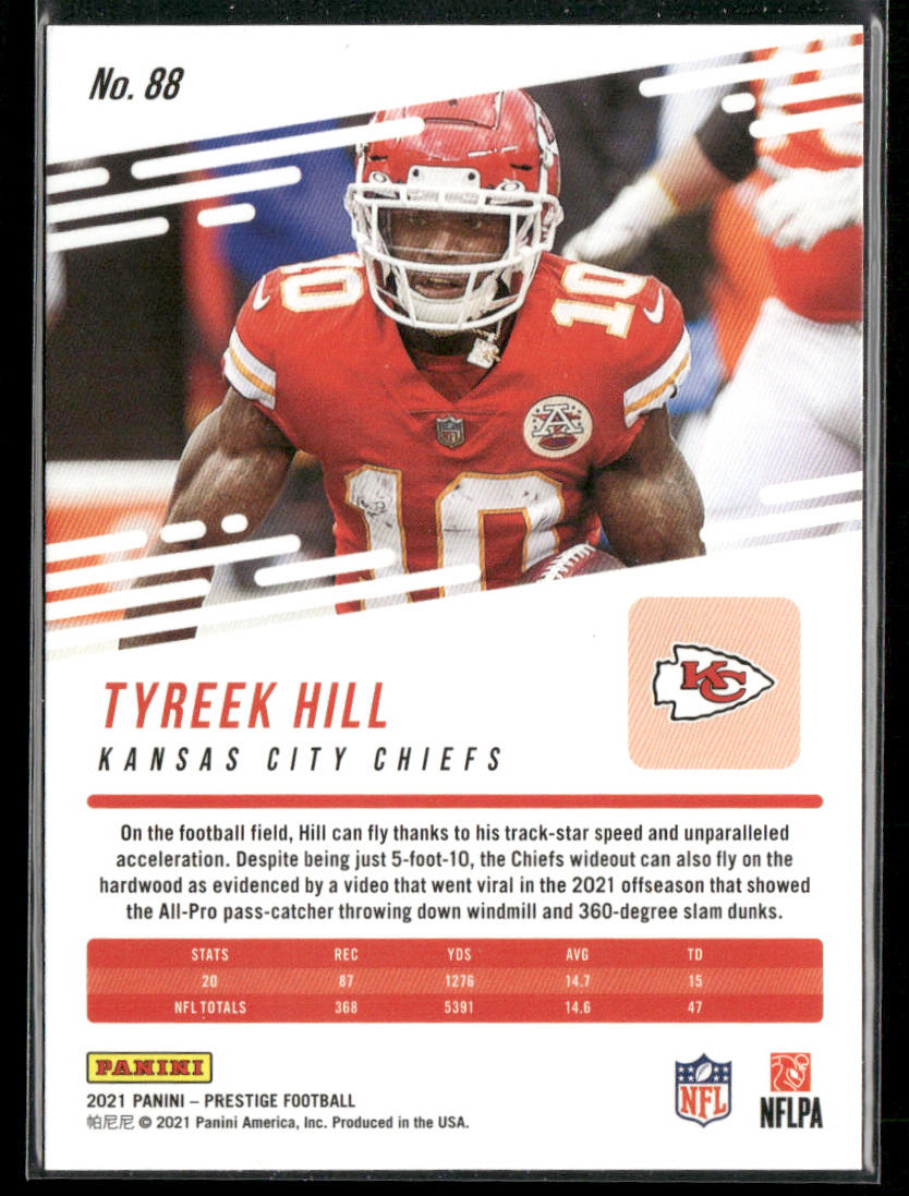 Tyreek Hill 2021 Panini Prestige #88 Kansas City Chiefs back