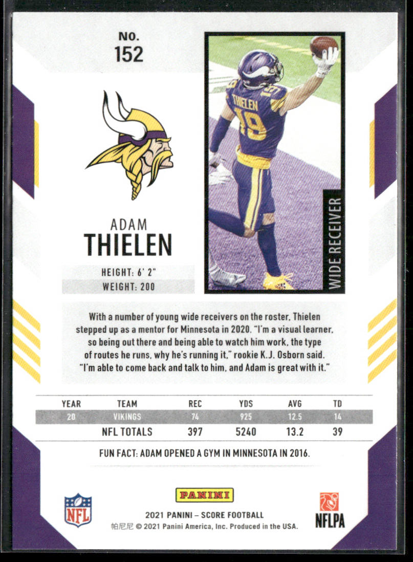 Adam Thielen 2021 Score #152 Minnesota Vikings