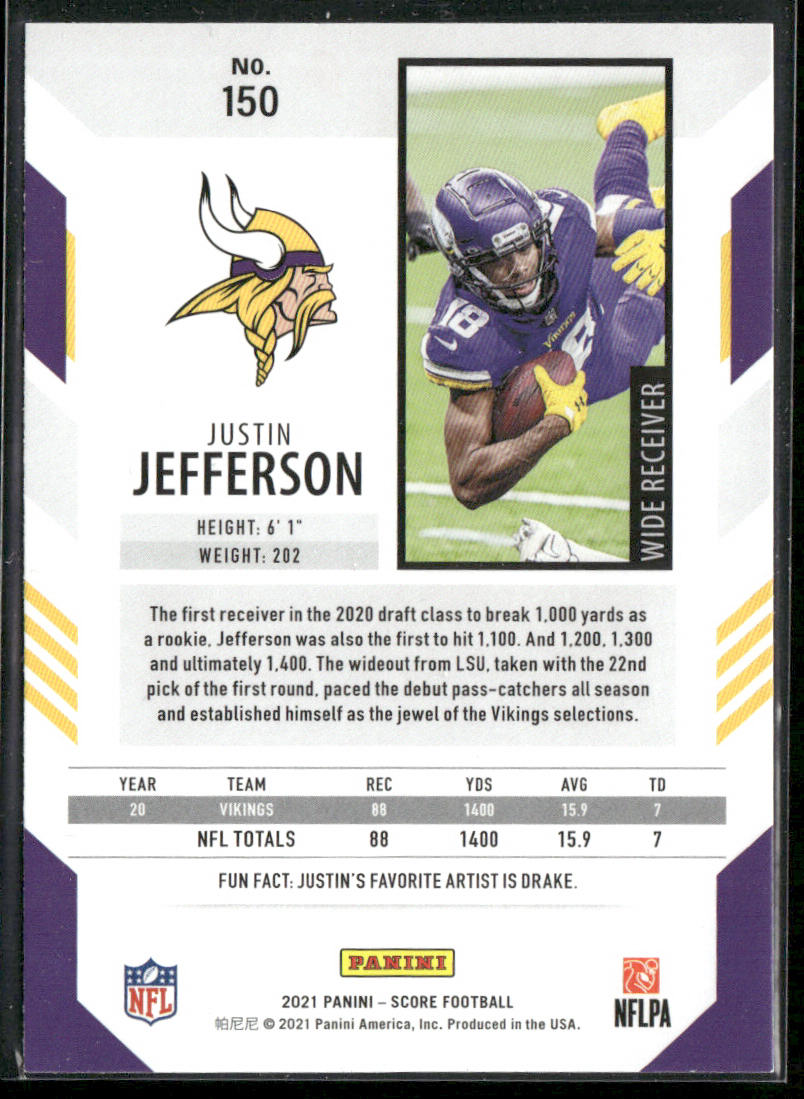 Justin Jefferson 2021 Score #150 Minnesota Vikings