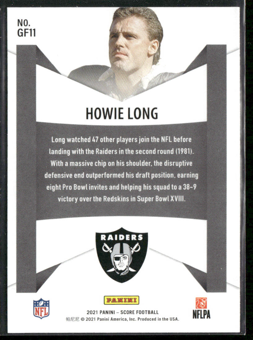 Howie Long 2021 Score Game Face #GF11 Los Angeles Raiders