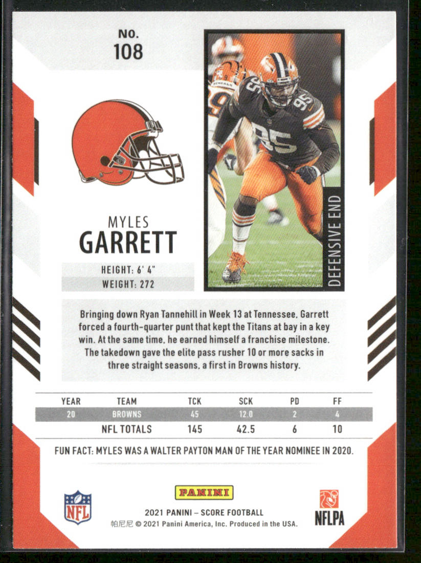 Myles Garrett 2021 Score #108 Cleveland Browns