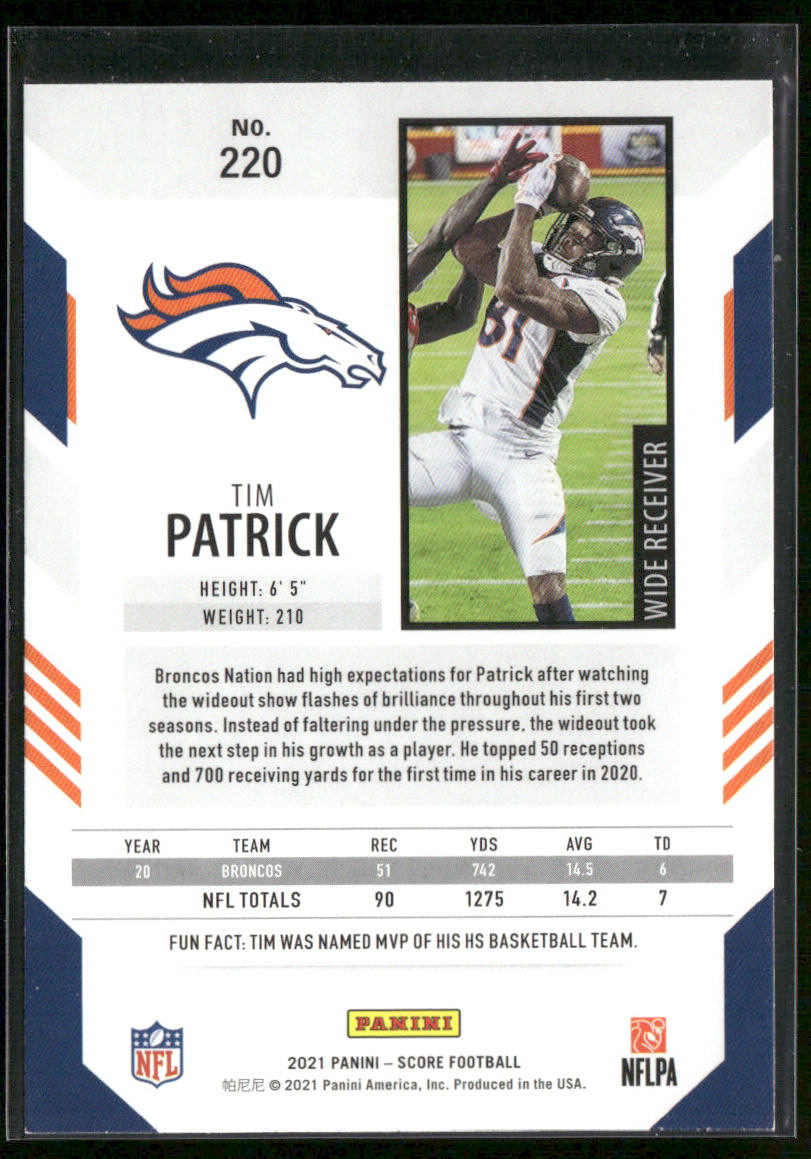 Tim Patrick 2021 Score #220 Denver Broncos