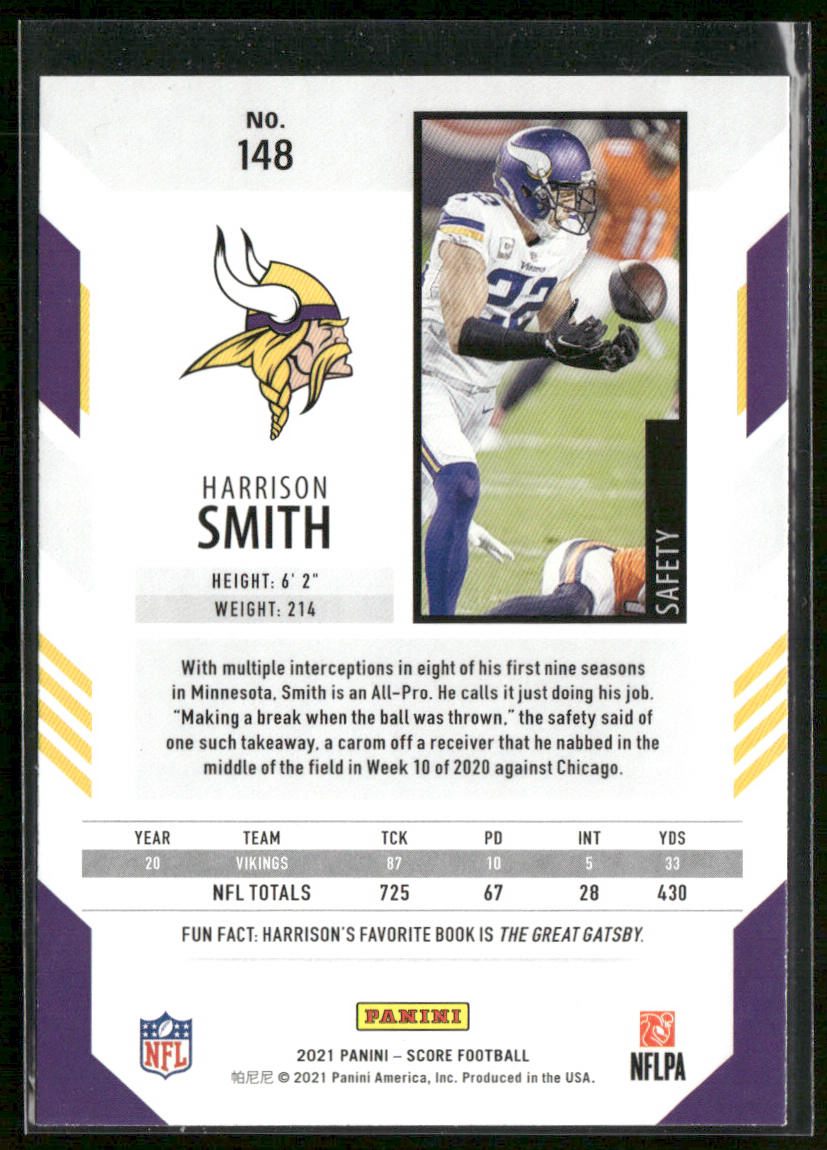 Harrison Smith 2021 Score #148 Minnesota Vikings