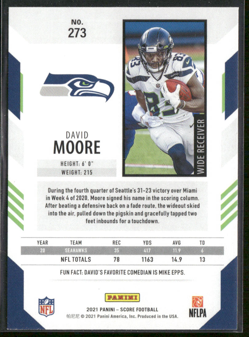 David Moore 2021 Score #273 Seattle Seahawks