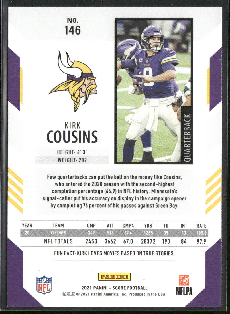 Kirk Cousins 2021 Score #146 Minnesota Vikings