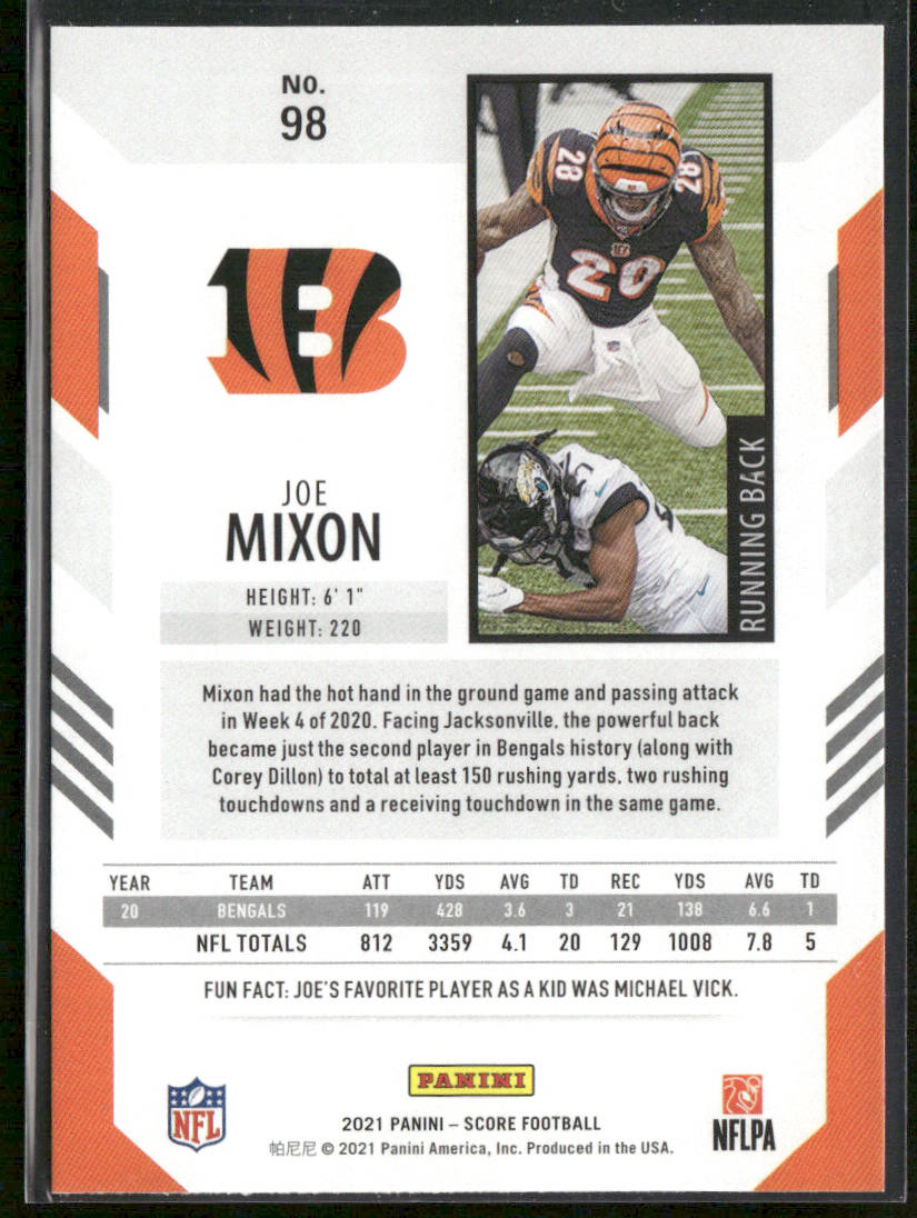 Joe Mixon 2021 Score #98 Cincinnati Bengals