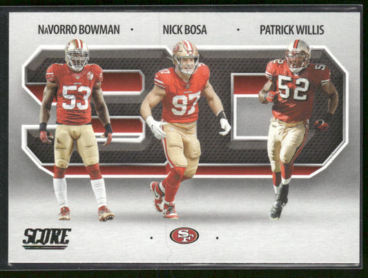 Navorro Bowman / Nick Bosa / Patrick Willis 2021 Score 3D #3D14 49ers