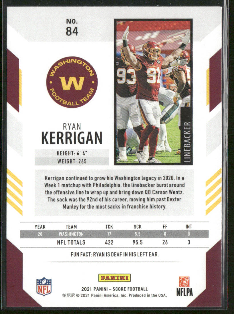 Ryan Kerrigan 2021 Score #84 Washington Football Team