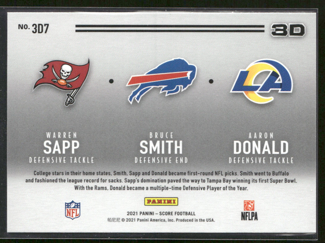 Aaron Donald / Bruce Smith / Warren Sapp 2021 Score 3D #3D7