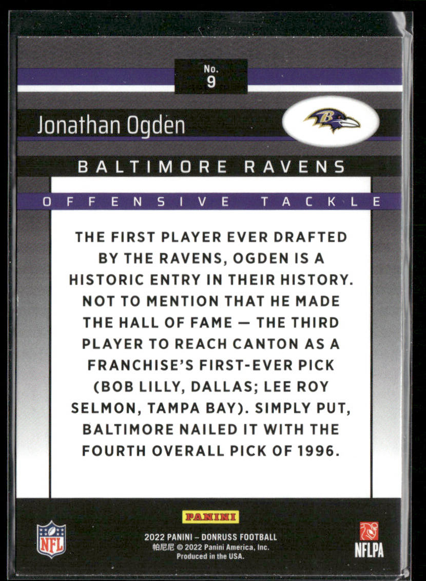 Jonathan Ogden 2022 Donruss Retro 2002 #9 Baltimore Ravens