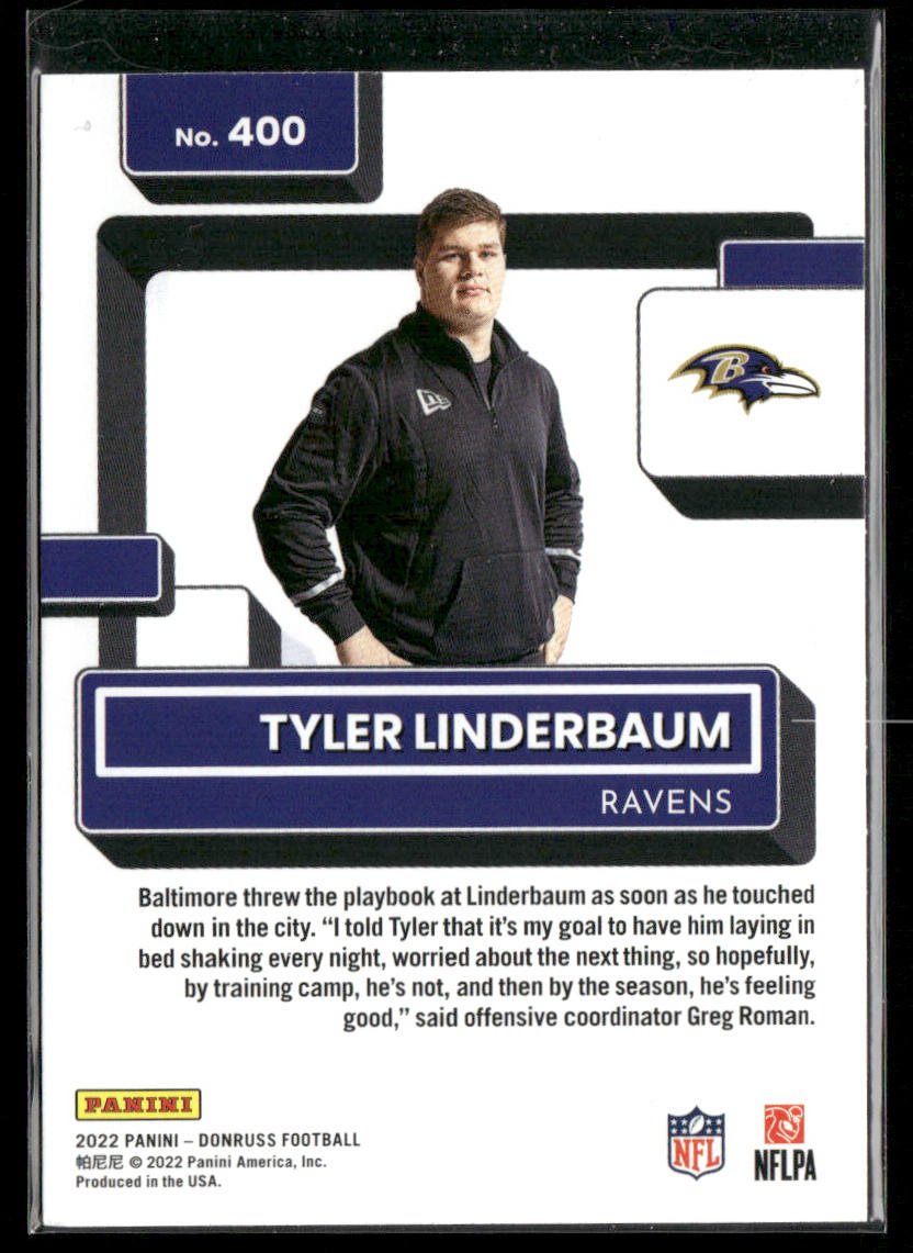 Tyler Linderbaum 2022 Donruss #400 RC Baltimore Ravens