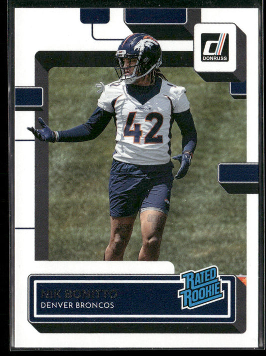 Nik Bonitto 2022 Donruss #380 RC Denver Broncos front