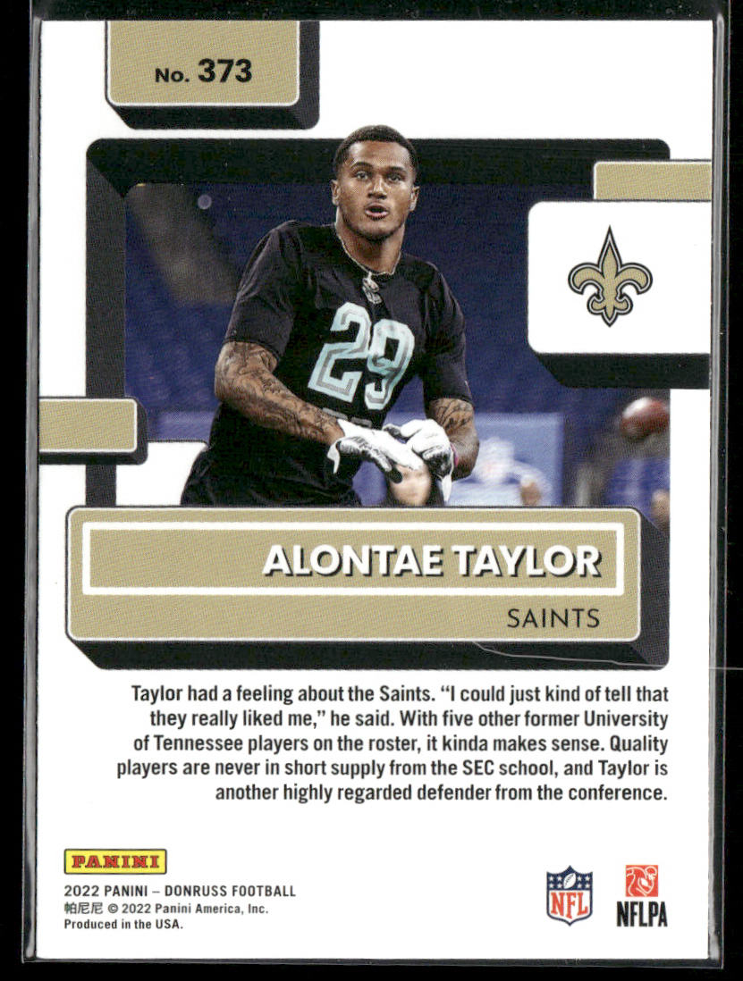 Alontae Taylor 2022 Donruss #373 RC New Orleans Saints