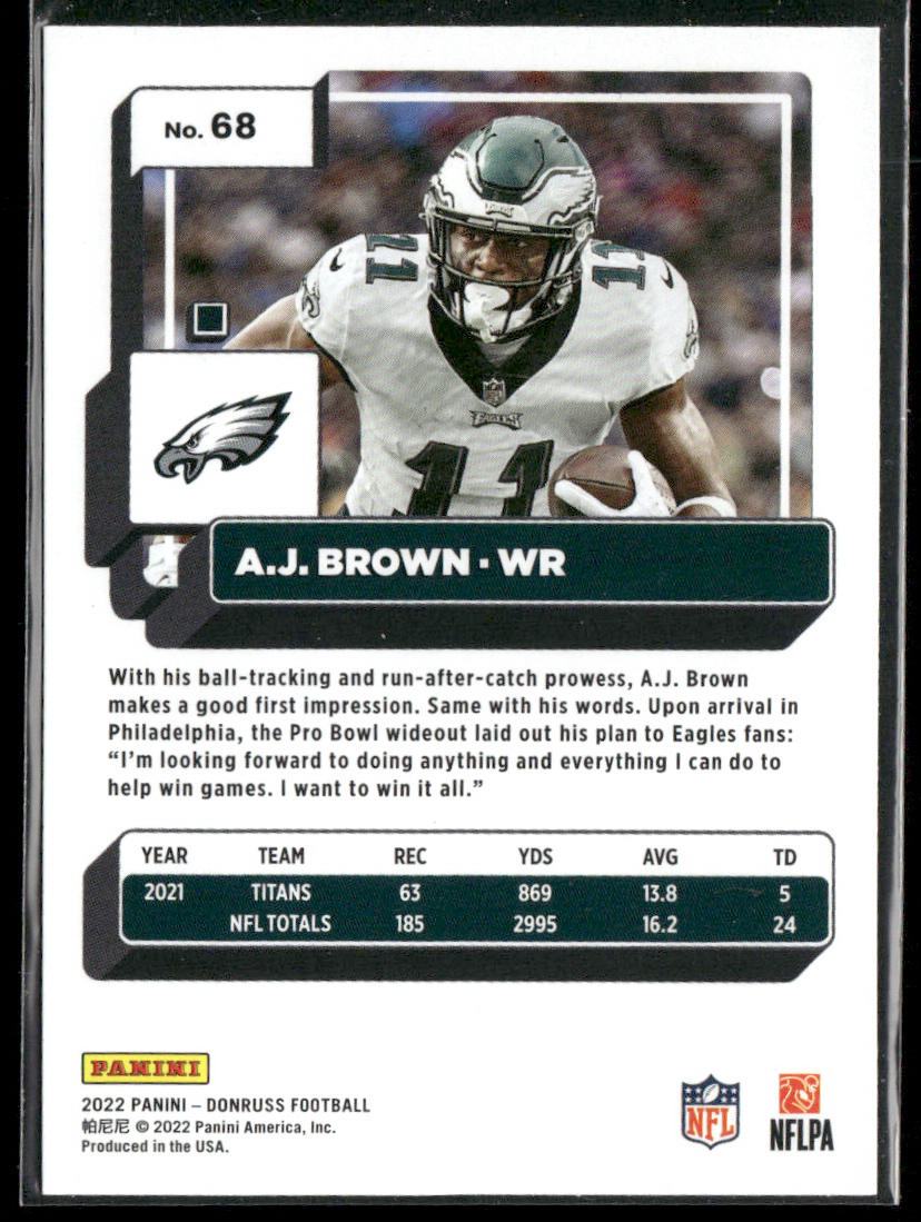 A.J. Brown 2022 Donruss #68 Philadelphia Eagles back