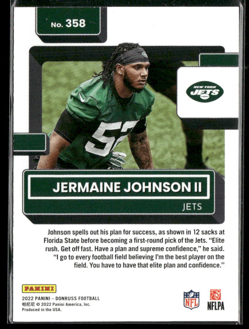 Jermaine Johnson II 2022 Donruss #358 RC New York Jets