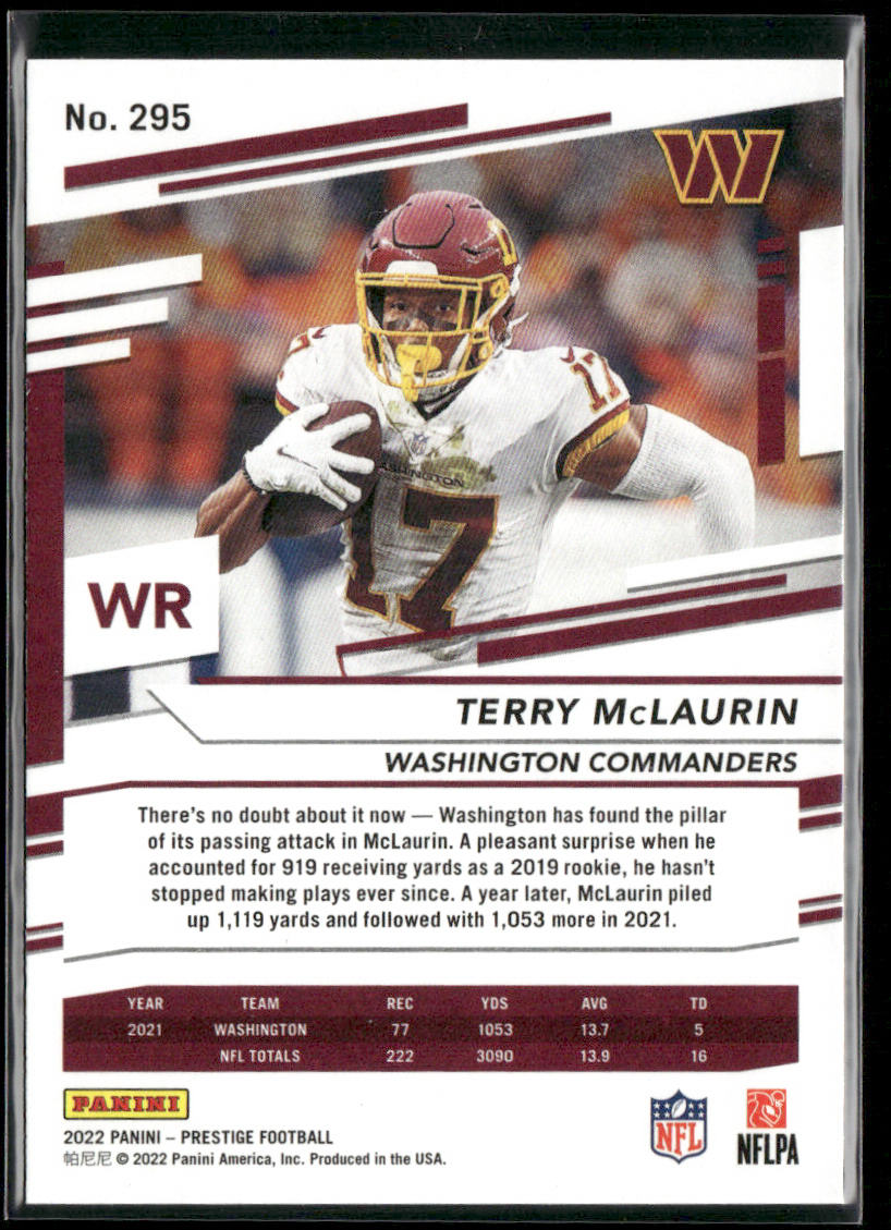 Terry McLaurin 2022 Panini Prestige #295 Washington Commanders