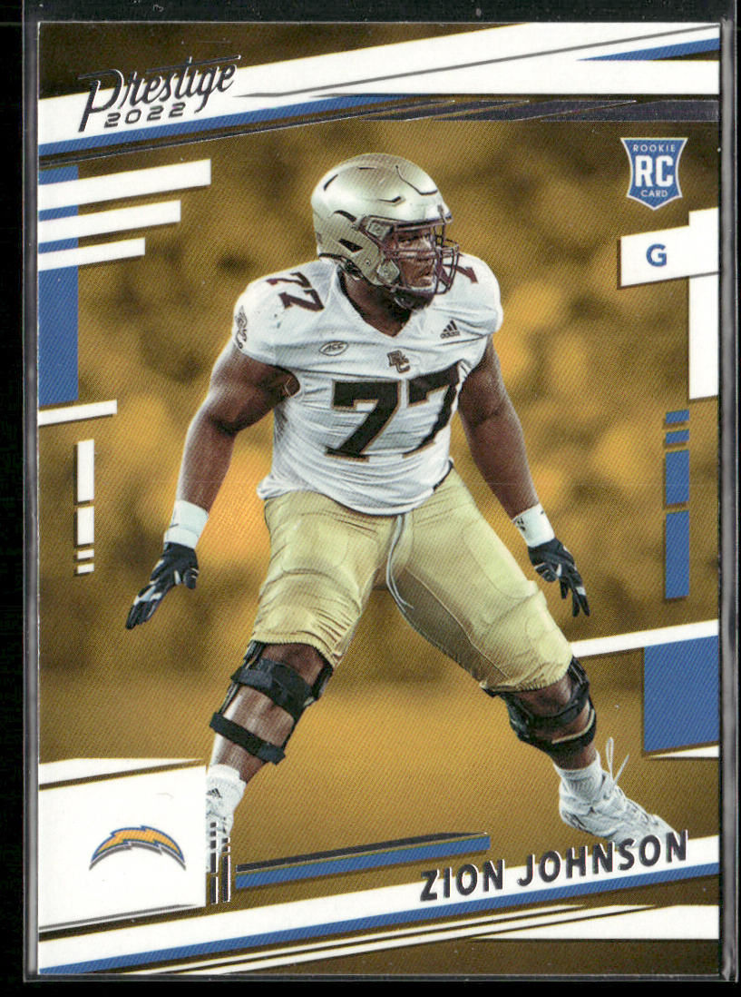 Zion Johnson 2022 Panini Prestige #381 RC Los Angeles Chargers