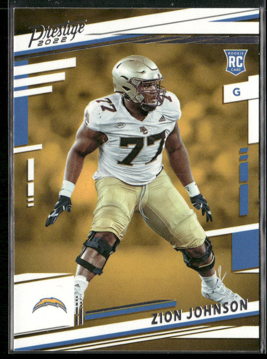 Zion Johnson 2022 Panini Prestige #381 RC Los Angeles Chargers