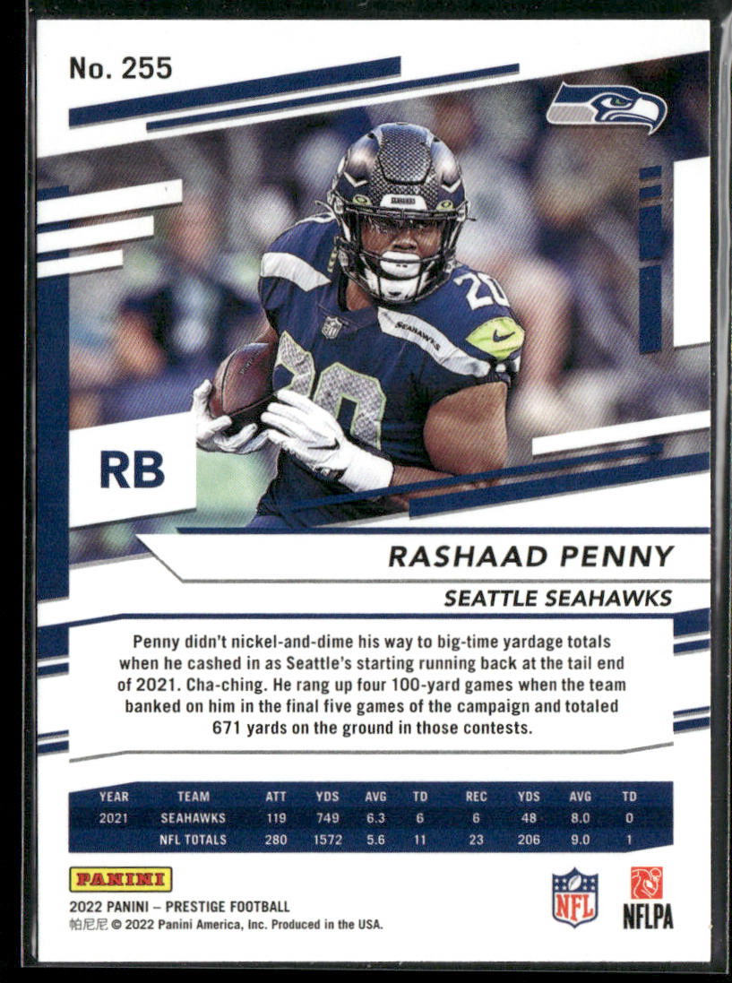 Rashaad Penny 2022 Panini Prestige #255 Seattle Seahawks