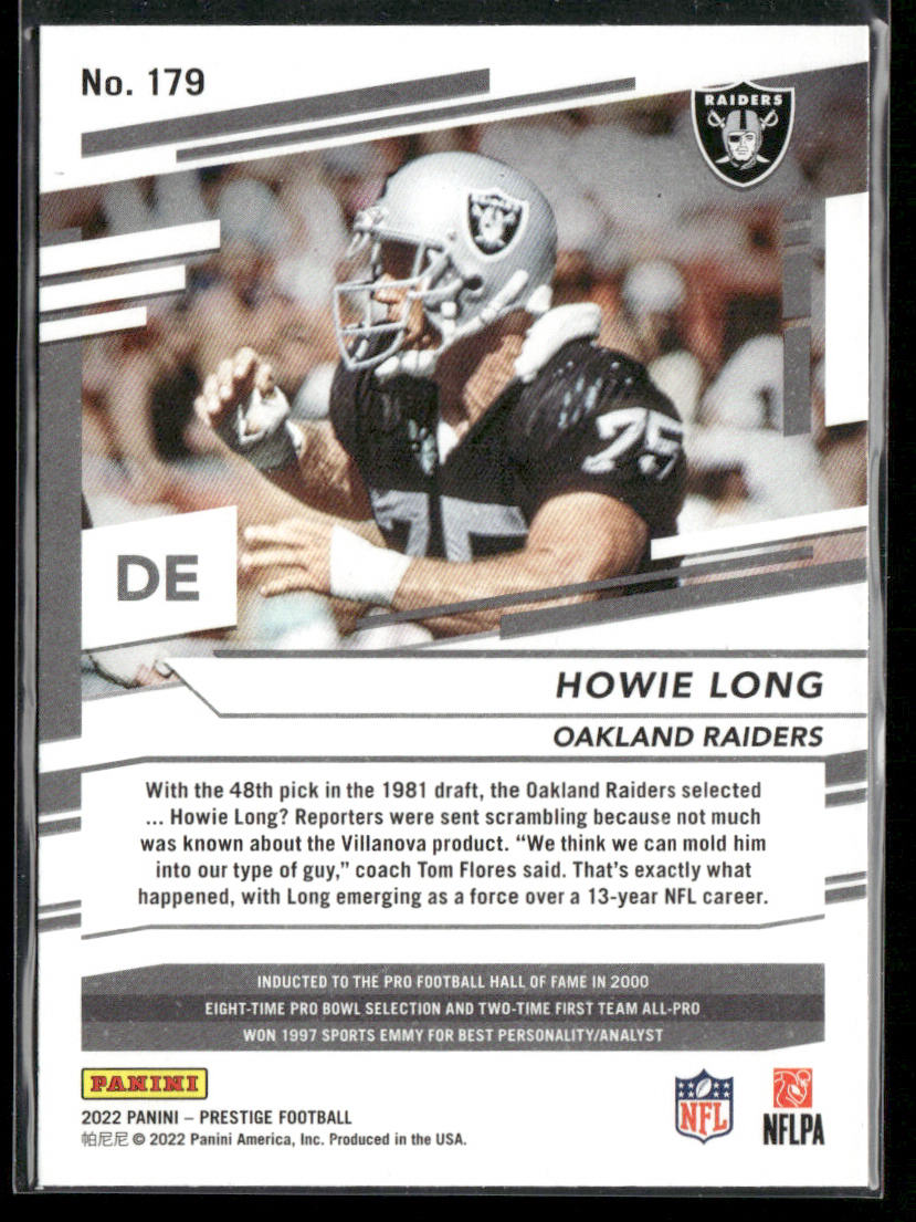 Howie Long 2022 Panini Prestige #179 Oakland Raiders