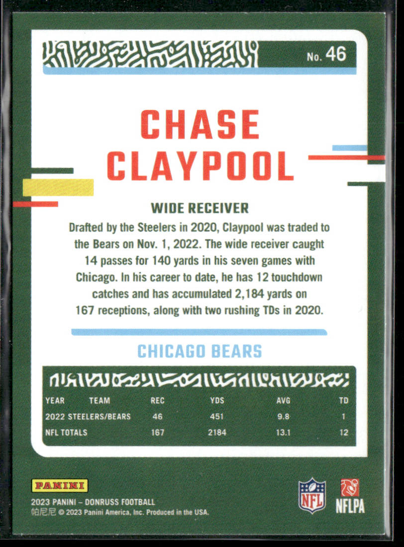 Chase Claypool 2023 Donruss #46 Chicago Bears
