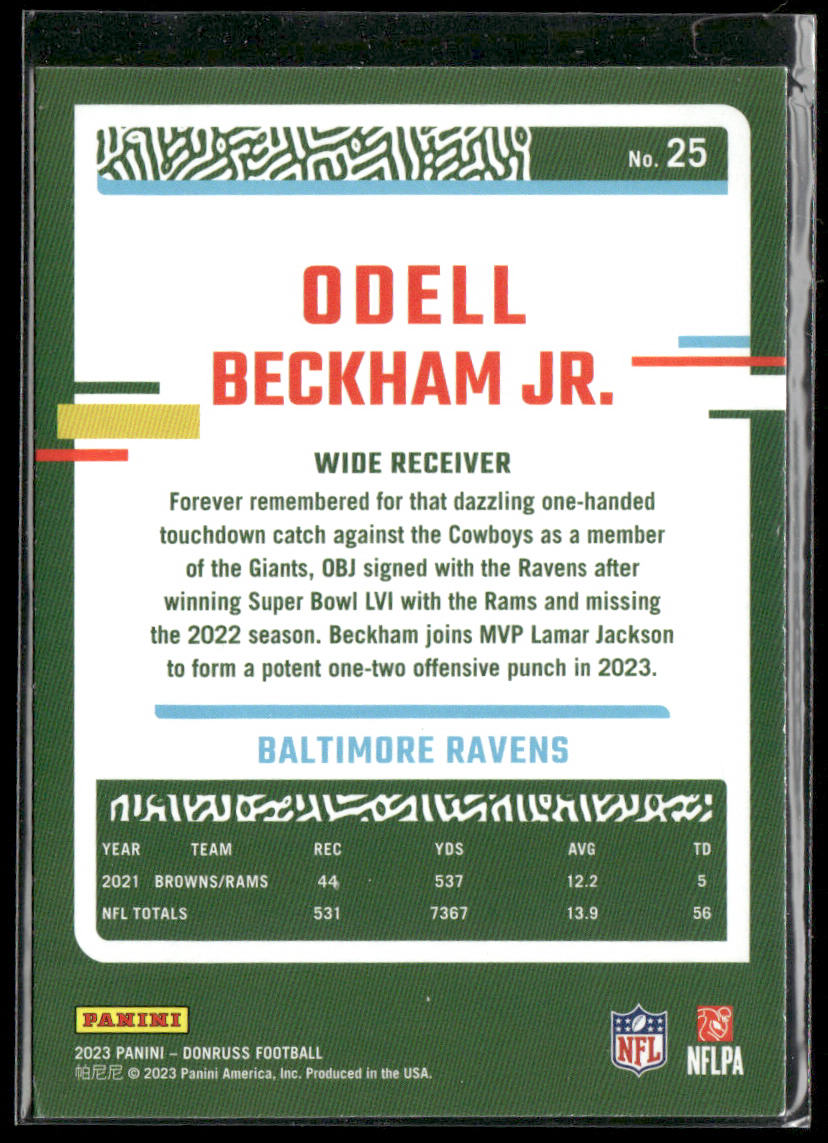 Odell Beckham Jr. 2023 Donruss Press Proof Red #25 Baltimore Ravens