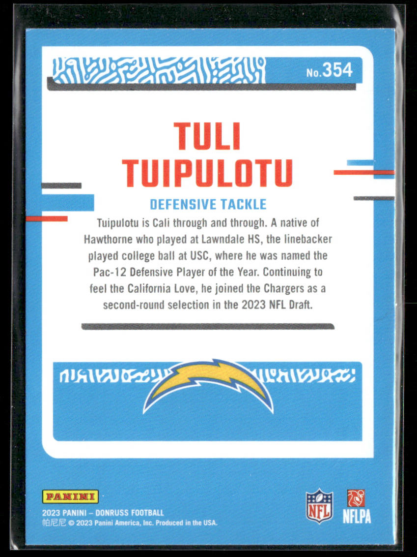 Tuli Tuipulotu 2023 Donruss #354 RC Los Angeles Chargers