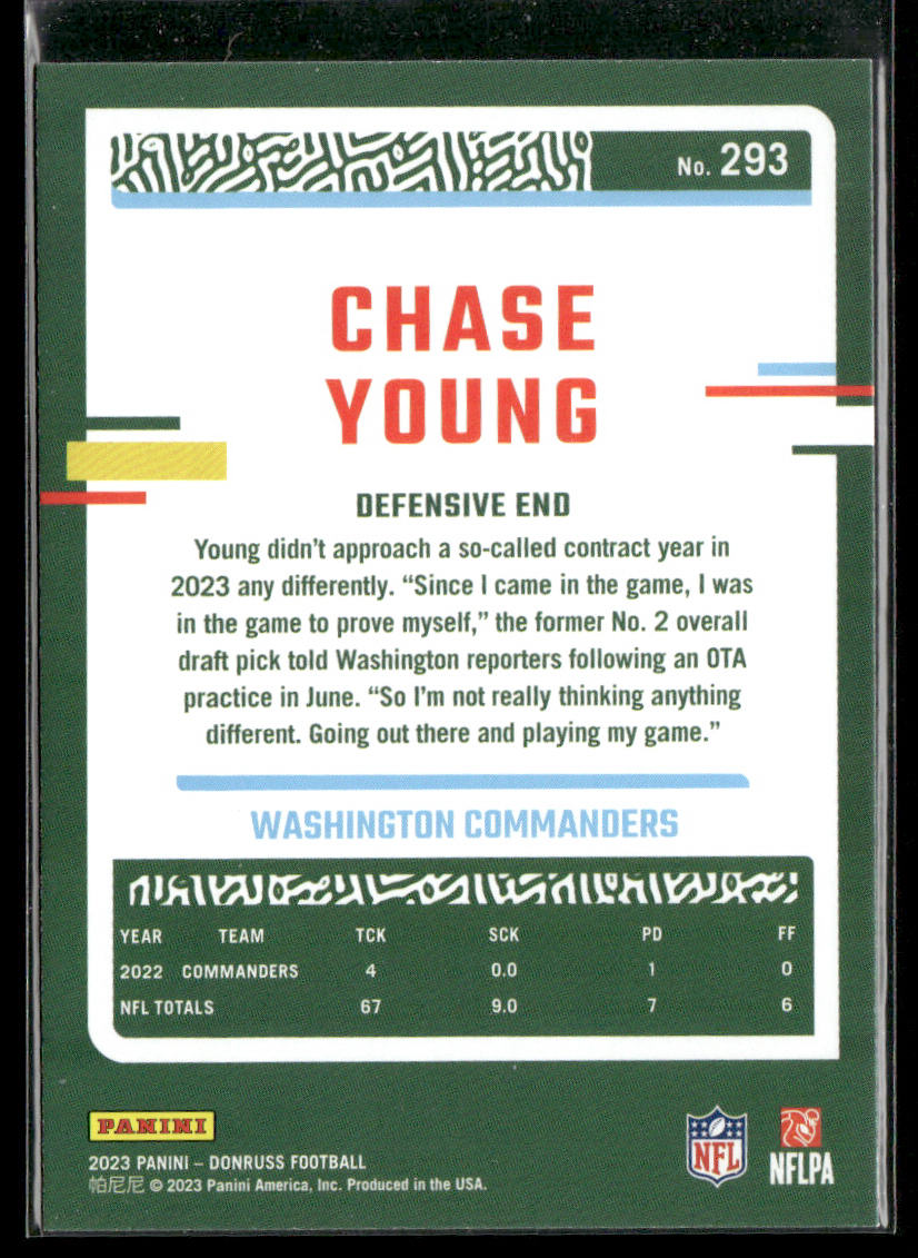 Chase Young 2023 Donruss #293 Washington Commanders