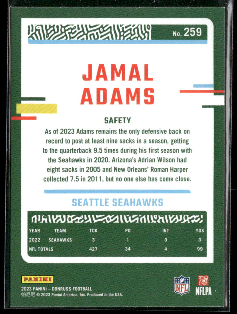 Jamal Adams 2023 Donruss #259 Seattle Seahawks