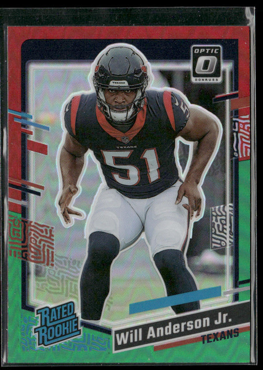 Will Anderson Jr. 2023 Donruss Optic Rated Rookie Red & Green Prizm #342 RC
