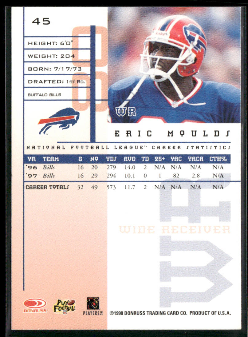 Eric Moulds 1998 Leaf Rookies & Stars #45 Buffalo Bills