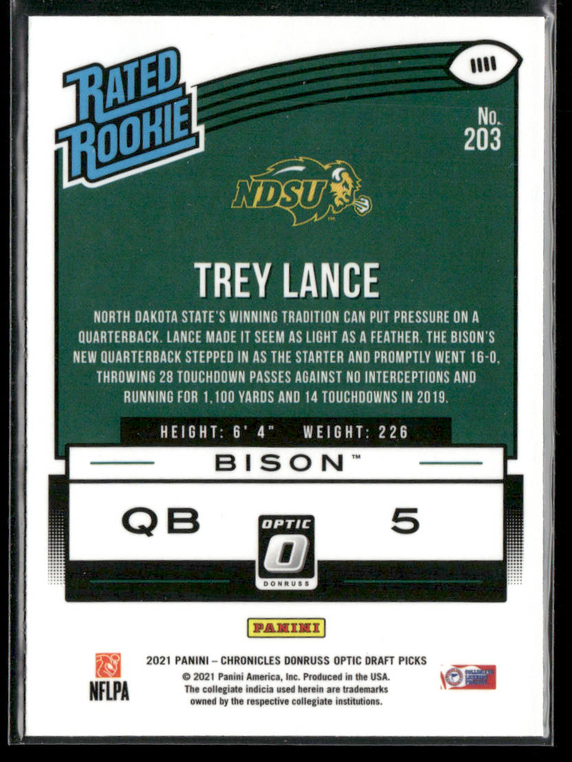 Trey Lance 2021 Panini Chronicles Draft Picks #203 North Dakota State Bison