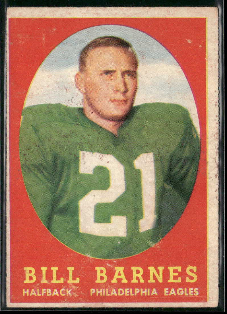 Bill Barnes 1958 Topps #4 RC Philadelphia Eagles