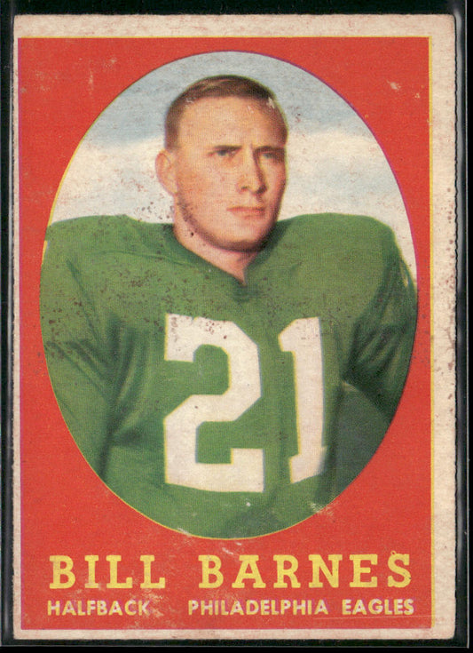 Bill Barnes 1958 Topps #4 RC Philadelphia Eagles