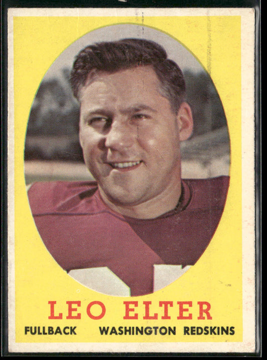 Leo Elter 1958 Topps #25 Washington Redskins front