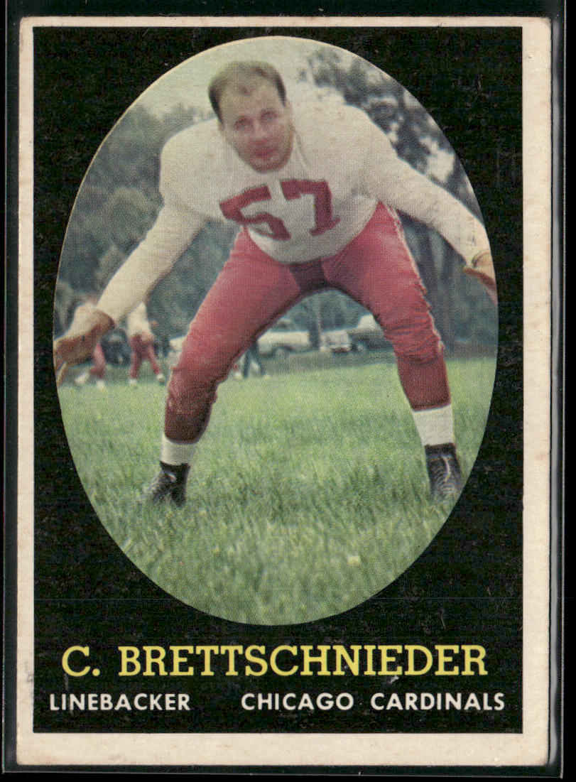 Carl Brettschneider 1958 Topps #28 RC Chicago Cardinals front