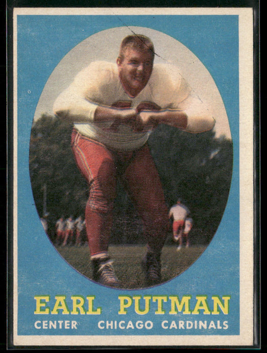 Earl Putman 1958 Topps #88 RC Chicago Cardinals