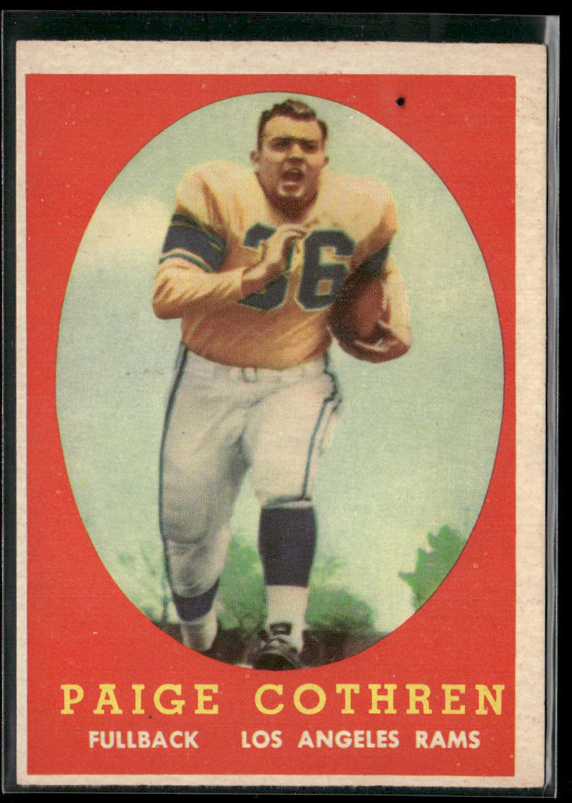 Paige Cothren 1958 Topps #92 RC Los Angeles Rams