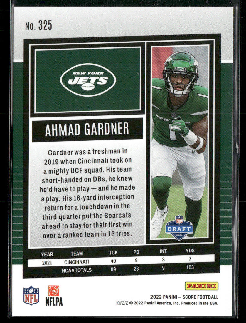 Ahmad Gardner 2022 Score #325 RC New York Jets