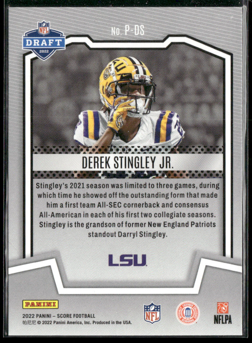 Derek Stingley Jr. 2022 Score PROtential #P-DS LSU Tigers