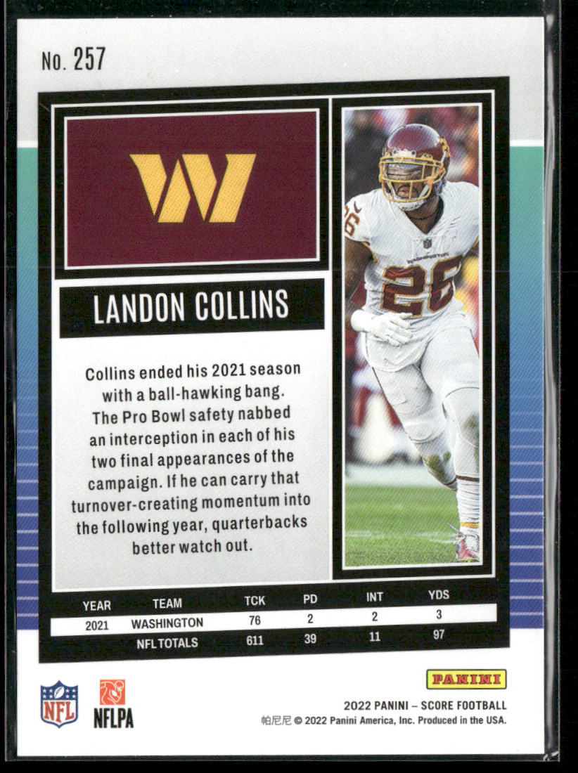 Landon Collins 2022 Score #257 Washington Commanders