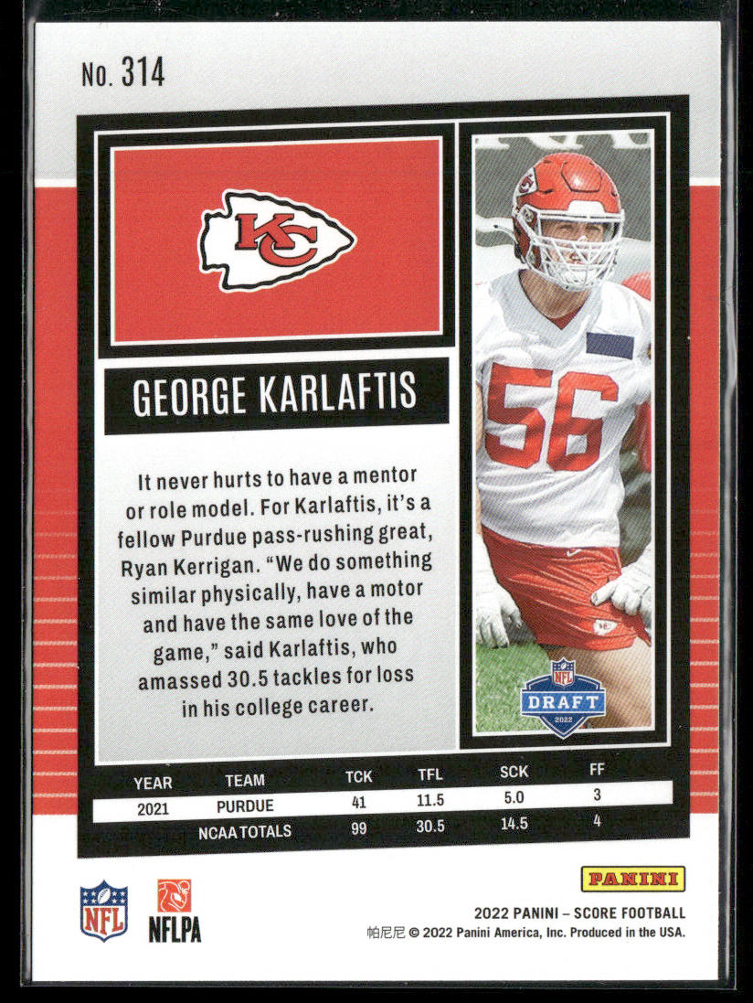George Karlaftis 2022 Score #314 RC Kansas City Chiefs